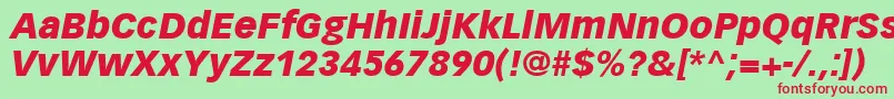 Czcionka VectoraLt96BlackItalic – czerwone czcionki na zielonym tle