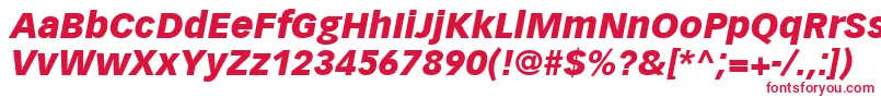 Police VectoraLt96BlackItalic – polices rouges sur fond blanc