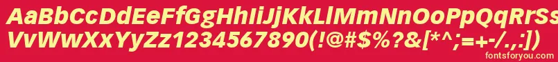 Шрифт VectoraLt96BlackItalic – жёлтые шрифты на красном фоне