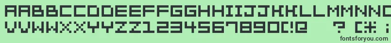 Pixelation Font – Black Fonts on Green Background