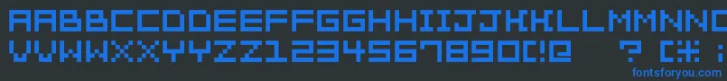 Pixelation Font – Blue Fonts on Black Background