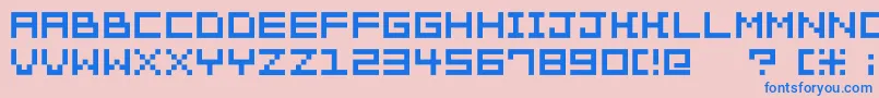 Pixelation Font – Blue Fonts on Pink Background