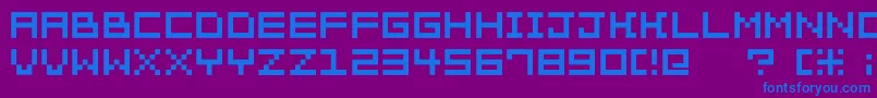 Pixelation Font – Blue Fonts on Purple Background