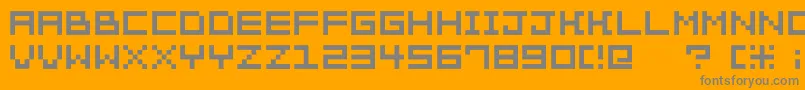 Pixelation Font – Gray Fonts on Orange Background
