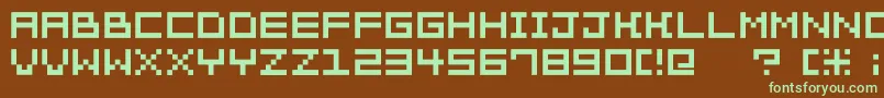 Pixelation Font – Green Fonts on Brown Background