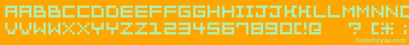 Pixelation Font – Green Fonts on Orange Background
