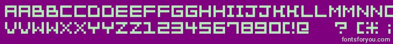 Pixelation Font – Green Fonts on Purple Background