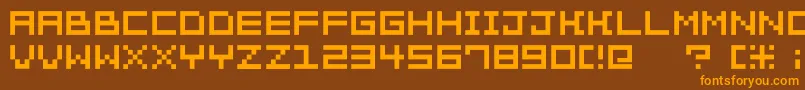 Pixelation Font – Orange Fonts on Brown Background