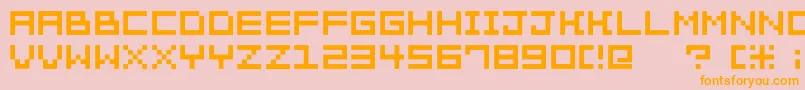 Pixelation Font – Orange Fonts on Pink Background