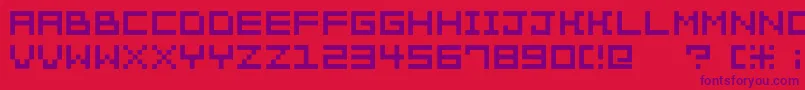 Pixelation Font – Purple Fonts on Red Background