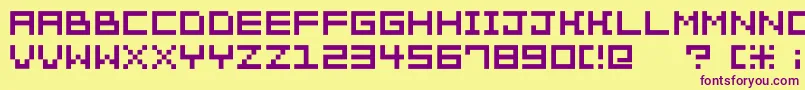 Pixelation Font – Purple Fonts on Yellow Background