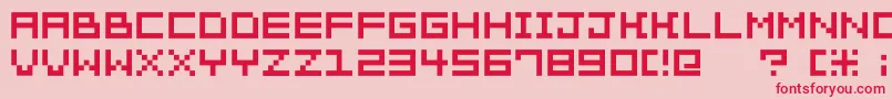 Fonte Pixelation – fontes vermelhas em um fundo rosa