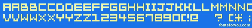 Pixelation Font – Yellow Fonts on Blue Background