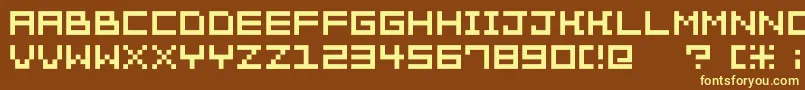 Pixelation Font – Yellow Fonts on Brown Background