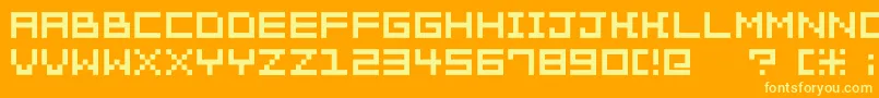 Pixelation Font – Yellow Fonts on Orange Background