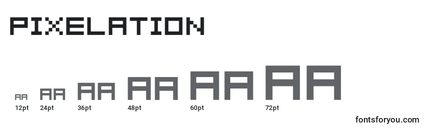 Размеры шрифта Pixelation