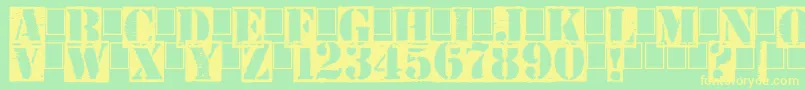 Carton Font – Yellow Fonts on Green Background