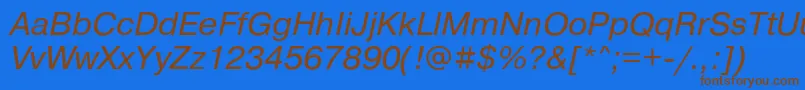 PragmaticacItalic-fontti – ruskeat fontit sinisellä taustalla