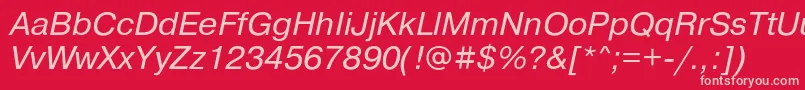 PragmaticacItalic Font – Pink Fonts on Red Background