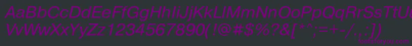 Шрифт PragmaticacItalic – фиолетовые шрифты на чёрном фоне