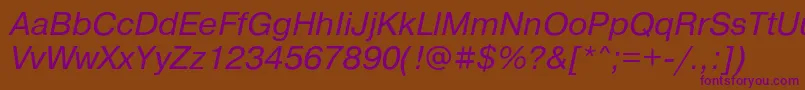 PragmaticacItalic Font – Purple Fonts on Brown Background