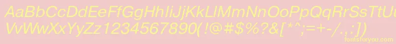 PragmaticacItalic Font – Yellow Fonts on Pink Background