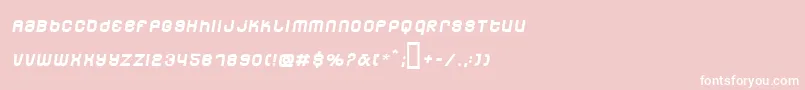 Dunebug45mph-Schriftart – Weiße Schriften auf rosa Hintergrund