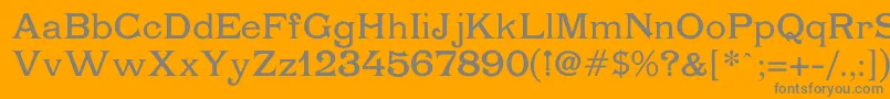 Chartrand-Schriftart – Graue Schriften auf orangefarbenem Hintergrund