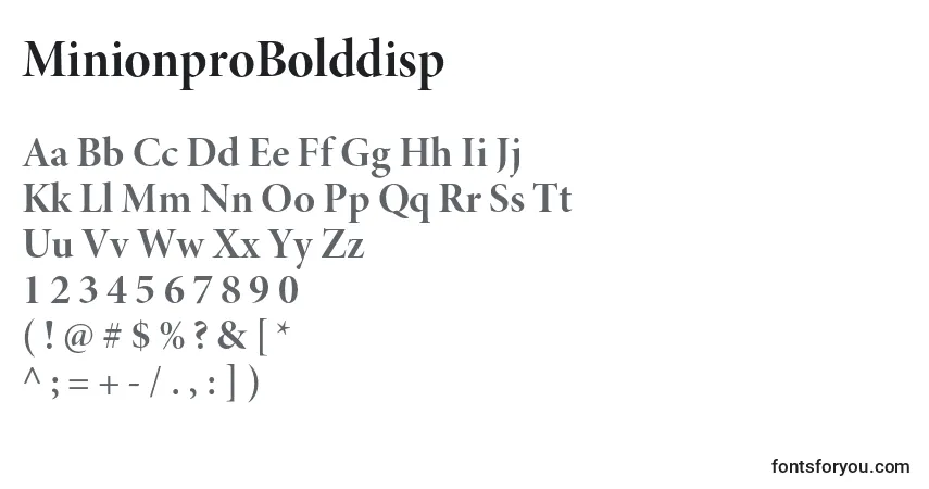 Шрифт MinionproBolddisp – алфавит, цифры, специальные символы