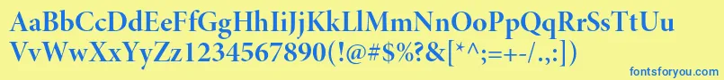 MinionproBolddisp Font – Blue Fonts on Yellow Background