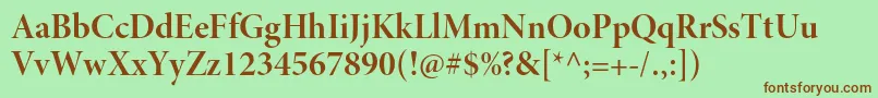 MinionproBolddisp Font – Brown Fonts on Green Background