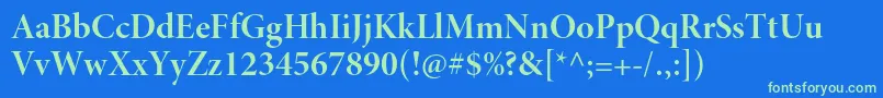 MinionproBolddisp Font – Green Fonts on Blue Background