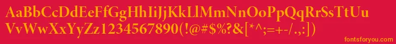 MinionproBolddisp Font – Orange Fonts on Red Background