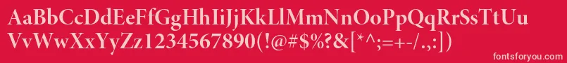 MinionproBolddisp Font – Pink Fonts on Red Background
