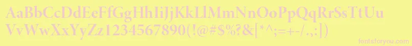 Шрифт MinionproBolddisp – розовые шрифты на жёлтом фоне