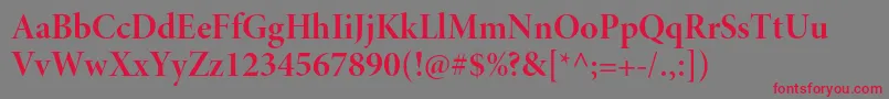 MinionproBolddisp-Schriftart – Rote Schriften auf grauem Hintergrund