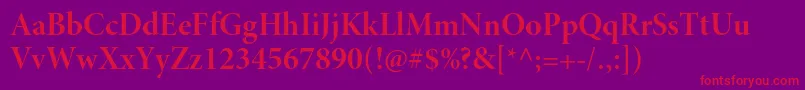 MinionproBolddisp Font – Red Fonts on Purple Background