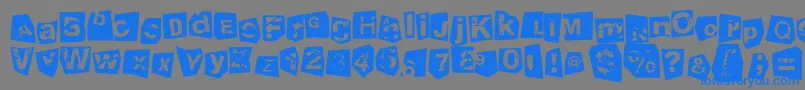 TengoATusHijosNegativo-Schriftart – Blaue Schriften auf grauem Hintergrund