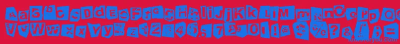 TengoATusHijosNegativo Font – Blue Fonts on Red Background