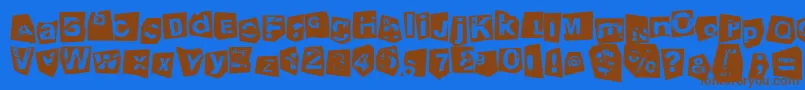 Fonte TengoATusHijosNegativo – fontes marrons em um fundo azul