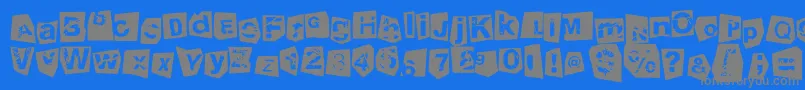 Weitere Informationen zur TengoATusHijosNegativo-Schriftart TengoATusHijosNegativo-Schriftart – Graue Schriften auf blauem Hintergrund