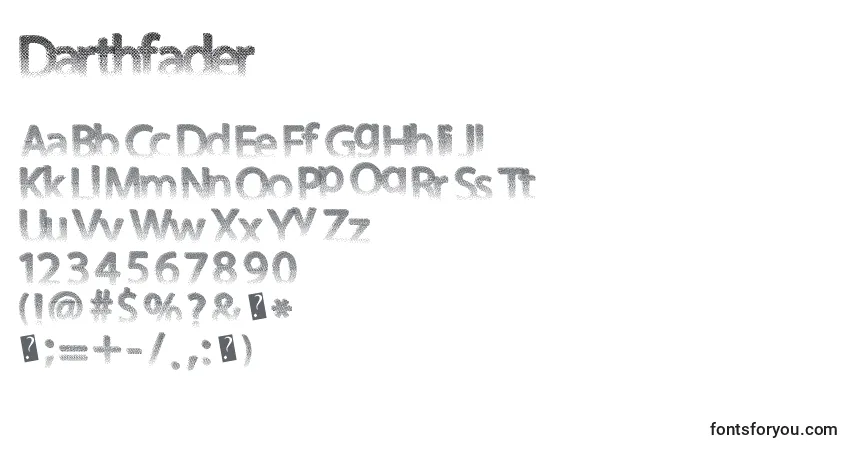 A fonte Darthfader – alfabeto, números, caracteres especiais
