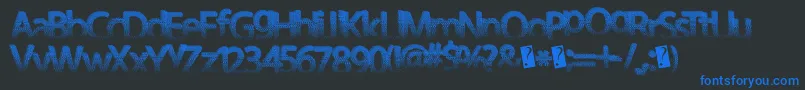 Darthfader-Schriftart – Blaue Schriften auf schwarzem Hintergrund