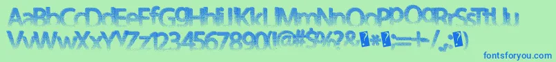 Шрифт Darthfader – синие шрифты на зелёном фоне