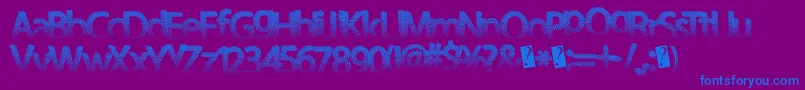 Fonte Darthfader – fontes azuis em um fundo violeta