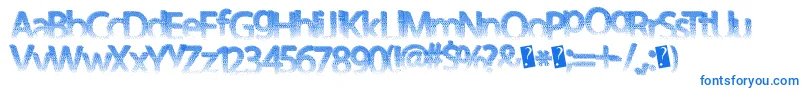 フォントDarthfader – 白い背景に青い文字