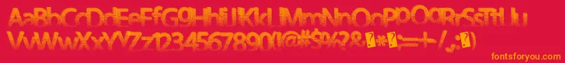 Darthfader-Schriftart – Orangefarbene Schriften auf rotem Hintergrund