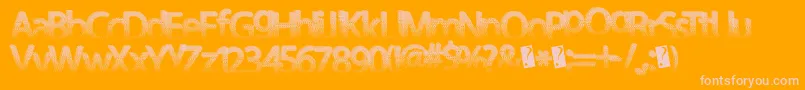 Darthfader-Schriftart – Rosa Schriften auf orangefarbenem Hintergrund