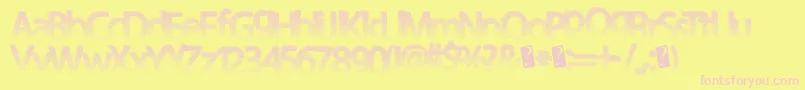 Darthfader Font – Pink Fonts on Yellow Background