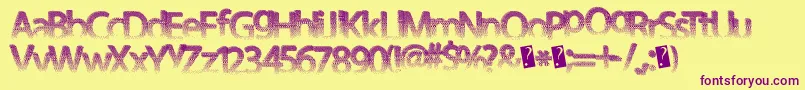 Darthfader Font – Purple Fonts on Yellow Background